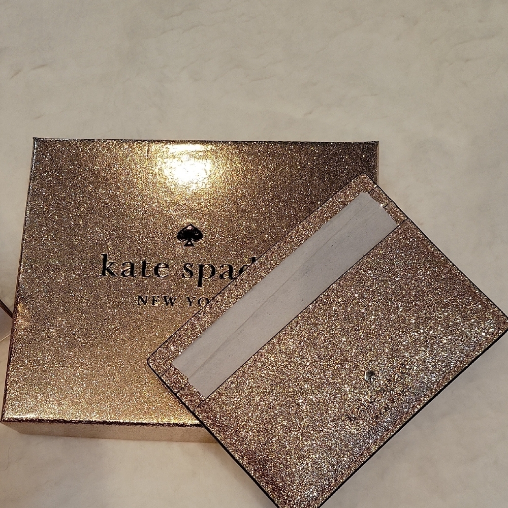 Kate Spade Gold Glitter Card Holder